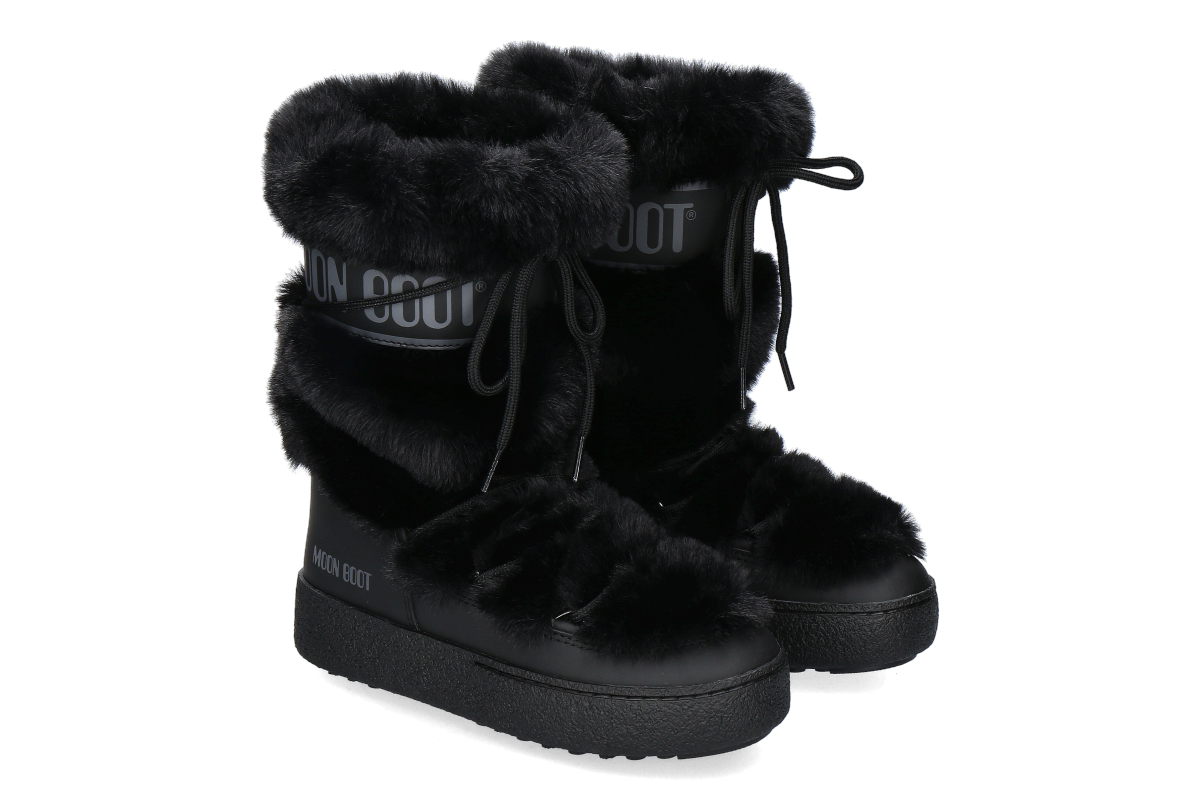 Moon Boot Women's Snow Boot ICON FAUX FUR - black